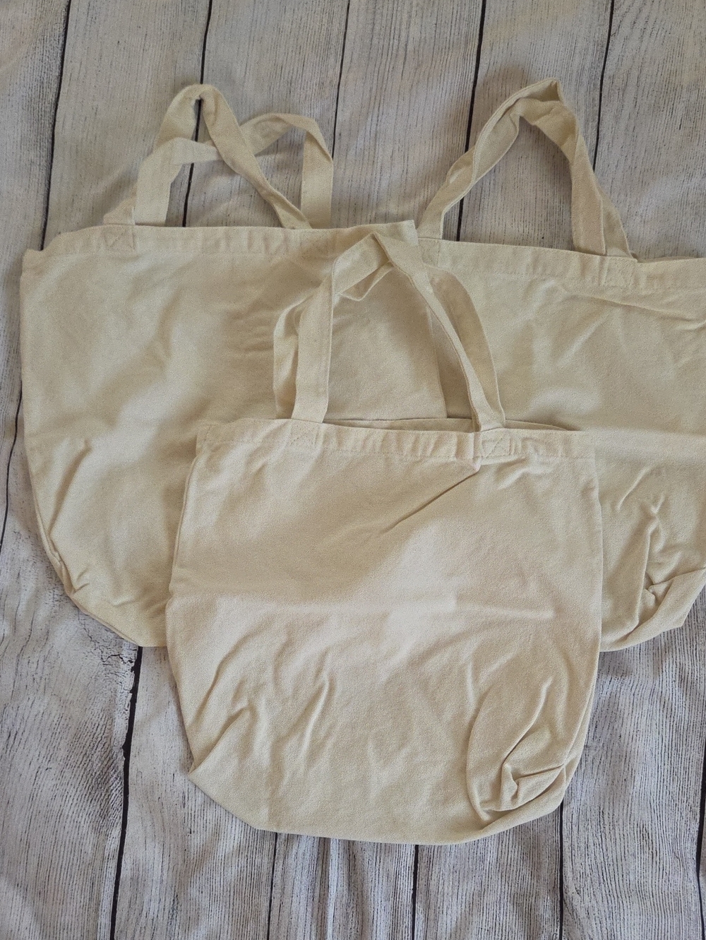 Canvas Tote Bags - Natural - Set of 3 Bags